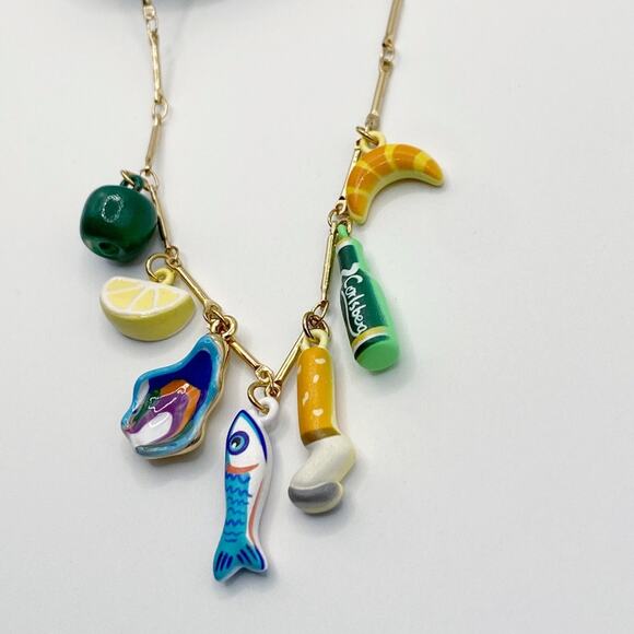 NEW Sardines & Cigarettes Ceramic Charm Layering Necklace - Picture 3 of 8